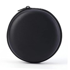 Earphone Case Headphone Earbud Hard Protective Carrying Case Bag Black Round