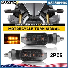 For Yamaha Suzuki Honda Black Motorcycle Turn Signal Indicator Light Blinker 2X