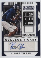 2020 Contenders Draft Picks College Ticket Blue Foil Kindle Vildor Auto 16ik