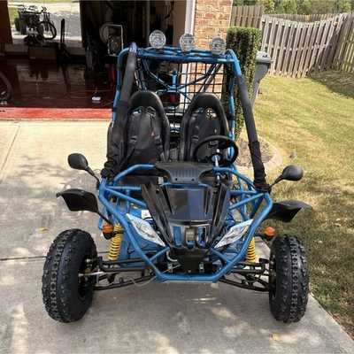 #ad #ad Blue Off Road Gas Go Kart Two Seater Frame with Roll Cage and Lights $2300.00