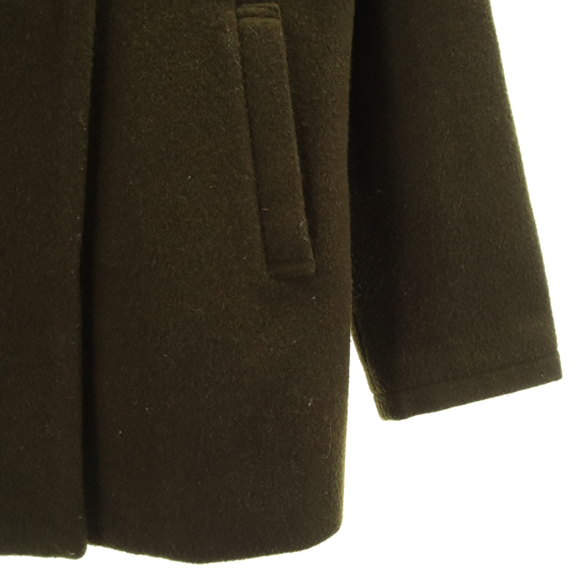 AMERI UNDRESSED 3WAY Blanket Wool coat F khaki Wo… - image 8