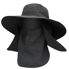 Fishing Hat for Men, UPF 50 Removable Sun Protection Cap with Face Neck Flap...