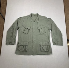 Military Shirt Large Regular Green Jungle Jacket Slant Pocket Ripstop Army