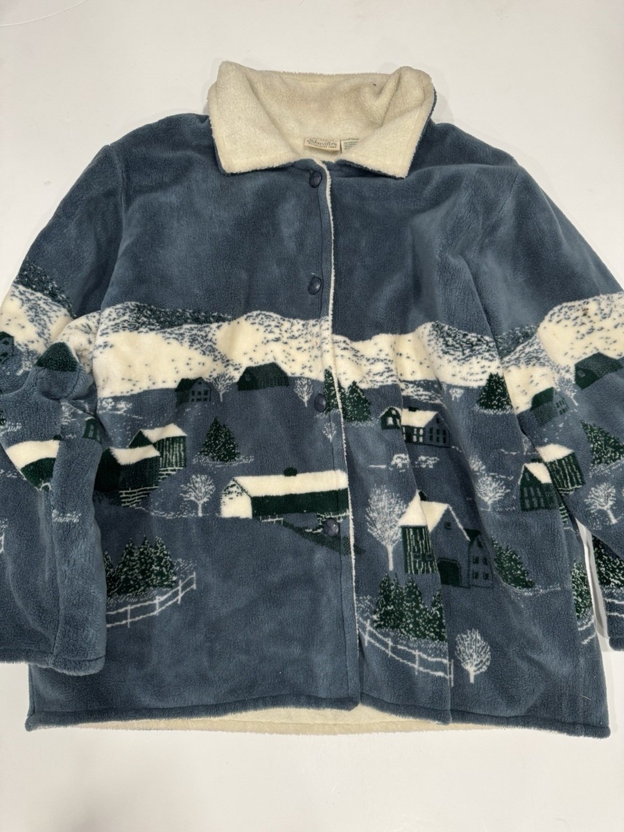 90s St.John’s Bay 7button shirt jacket Vintage 1990s St. Johns Bay Hillside All Over Print Zip Up