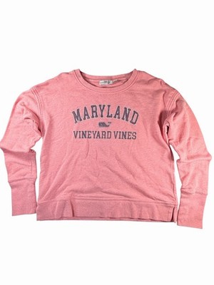 Vineyard Vines Maryland Sweatshirt Womens Xs Coral Good Relaxed Drop Shoulder