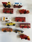 Vtg Matchbox 14 Piece Car Lot Caravan Strecha Fetcha Londoner Airport Fire Truck