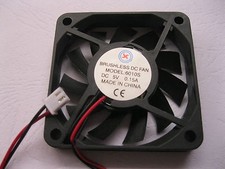 2 pcs Brushless DC Cooling Fan 11 Blade 5V 6010S 60x60x10mm 2Wire Sleeve Bearing