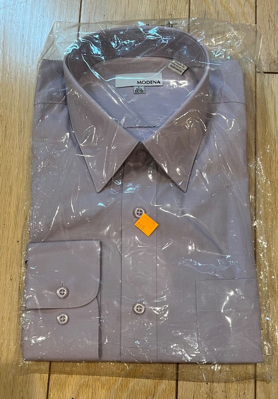 Modena Men’s Regular Fit Solid Dress Shirt Long Sleeve Light Purple