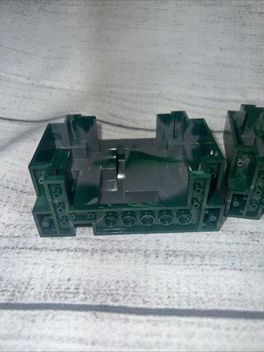 Lego (2) dunkel bläulich graue Felsplatten 4x10x6 marmoriert dunkelgrün Muster 6082pb01 - Bild 7 von 10
