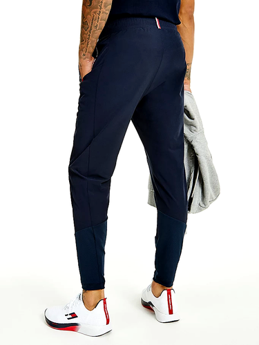 Tommy Hilfiger Hombre Sport Tape Poly Joggers Pantalones de chándal Azul marino - Imagen 3 de 4