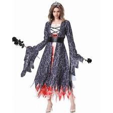 Women M-XL Dress Ghost Bride Halloween Cosplay Costume Scary Witch Vampire