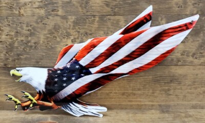 Flying Eagle American Flag Metal Wall Sign