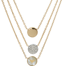 EMPORIO ARMANI SIGNATURE LOGO TRIO LAYERED NECKLACE EGS2351710 RRP £115 BOXED