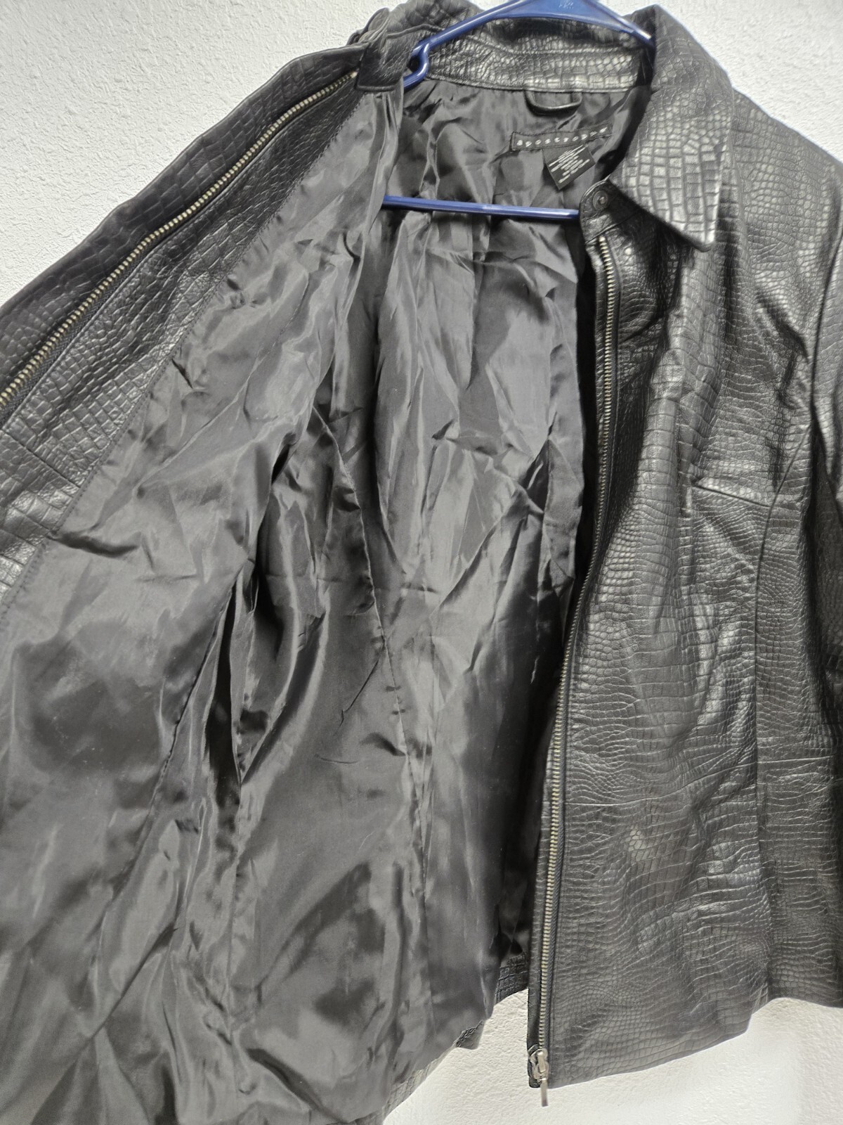 Apostrophe Size 14 Black Leather Jacket Full Zip … - image 6