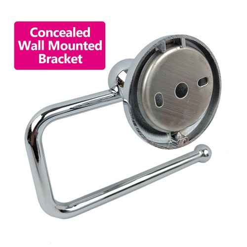 EcoSpa Toilet Roll Holder Tissue Paper Chrome Wall Mounted Bathroom Cloakroom UK - Picture 6 of 9
