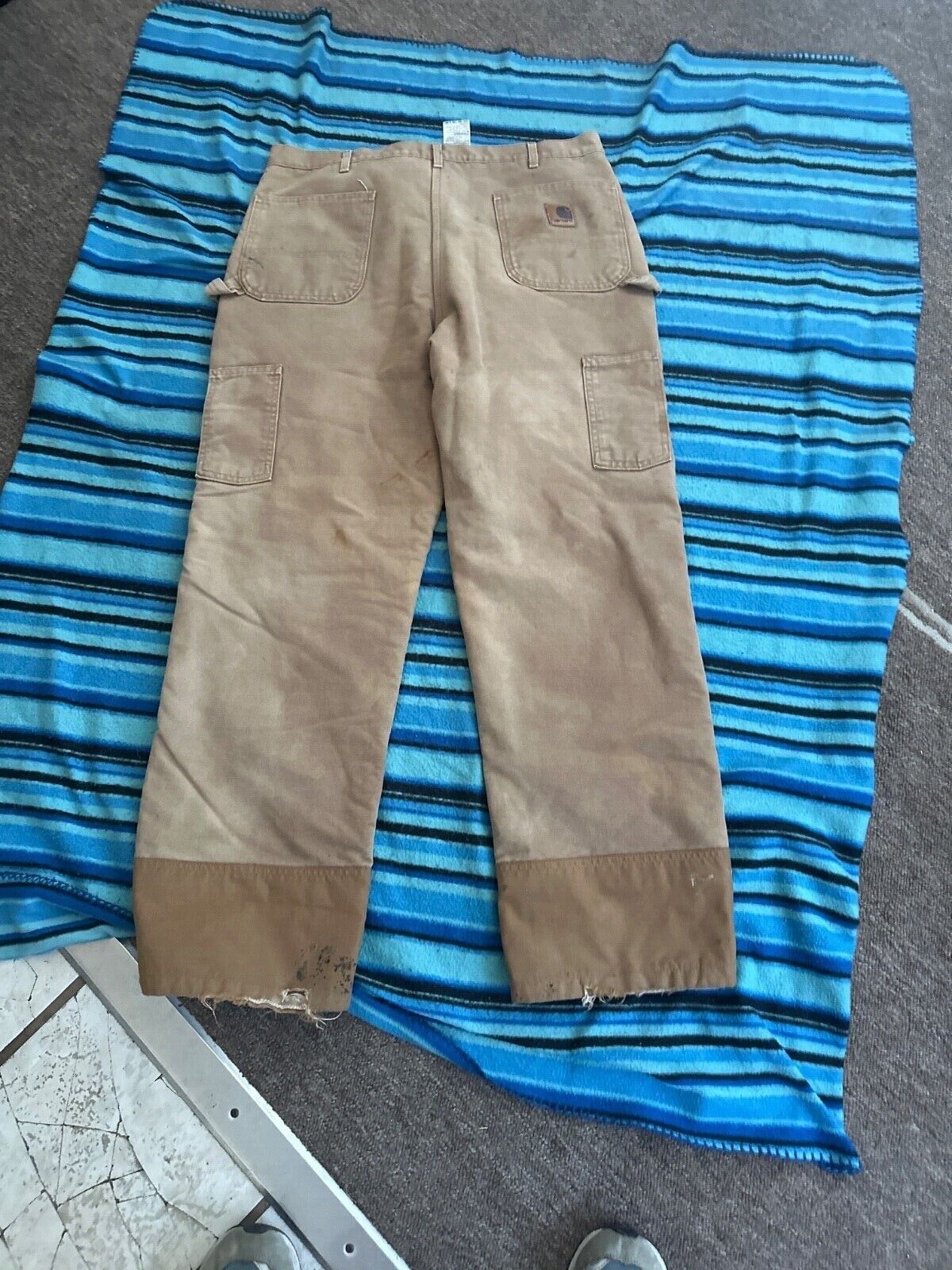 Vintage Carhartt double knee jeans insulated 38x3… - image 3