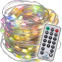 Led Silberdraht Lichterkette 100Er Bunt / Warmweiß Fb Timer Aussen BA11009