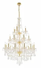 Large Crystal Chandelier Ceiling Foyer or Dining Room 21 Light Fixture 53"