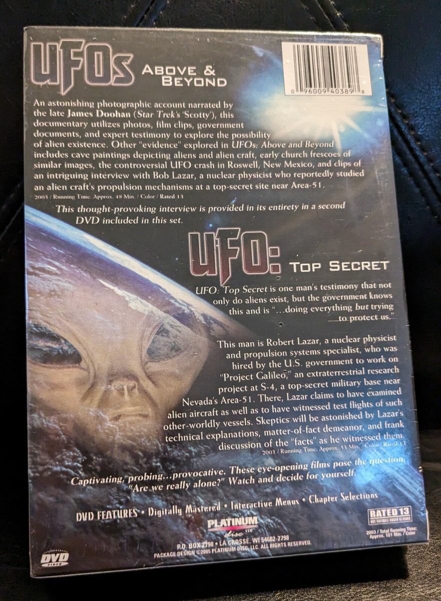 UFOs - Above & Beyond & Top Secret DVD Box Set Narrated by James