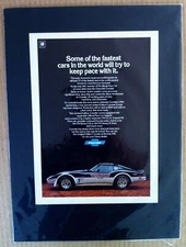 *Ready to Display*1978 Chevrolet Corvette Pace Car *Original*ad print c