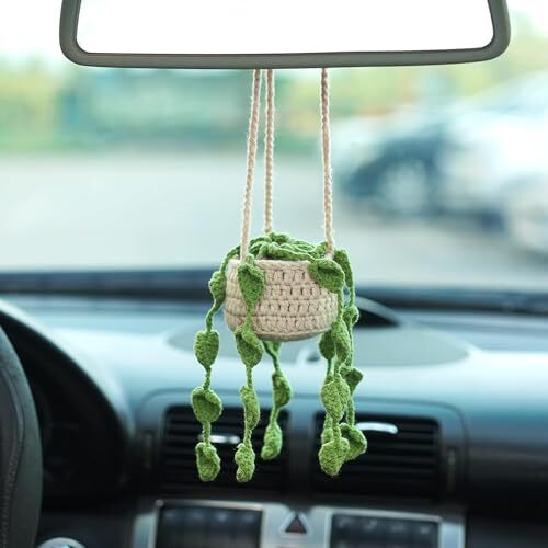 Car Hanging Ornament, Car Decorations, Car Accessories for Women, Crochet Car - Picture 1 of 7