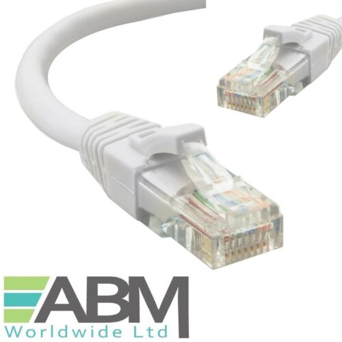 2m Cat5e RJ45 Ethernet Network Patch Lead Internet Router Cable WHITE Cat 5e - Picture 1 of 3