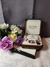 BELLA PERLINA Slider Charm Bracelet Pink & Re...