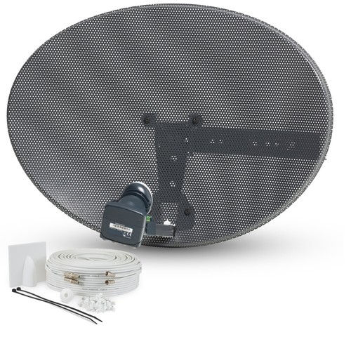 Freesat Satellite Dish & Quad Lnb + Complete 20M White Twin