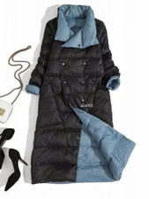 Winter Women White Duck Down Coat Casual Double Breasted Double Side Coat Female