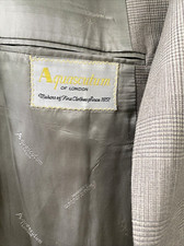 VTG Aquascutum Men's 100 Wool 2-Button Blazer Gray Plaid   USA   42L