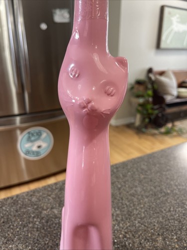 Selten mit Katzenkorken ~ Katze figürlich geformt Dekanter 2019 rosa Flasche Glas Germany - Bild 3 von 8