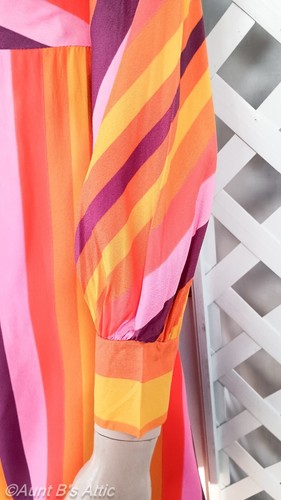 Vintage 60's Loll Ease Ladies Rainbow Stripe Casual Loungewear Jumpsuit XSM - Picture 7 of 10