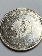 GREGG BINGHAM’S #54 CAR WASH TOKEN HOUSTON OILERS HOUSTON TEXAS OBSOLETE #py1