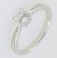 Round Semi Mount Ring Engagement Statement 925 Sterling Silver Semi Mount Rings