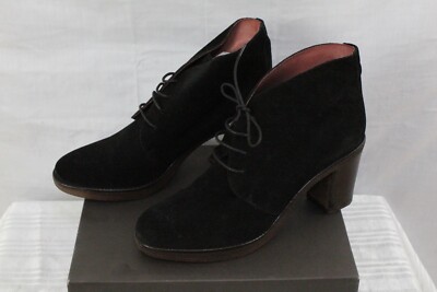 Women's Boots Size 9.5 FRAU Italian Suede 3'' Block Heel Model 84B1 Black NWB