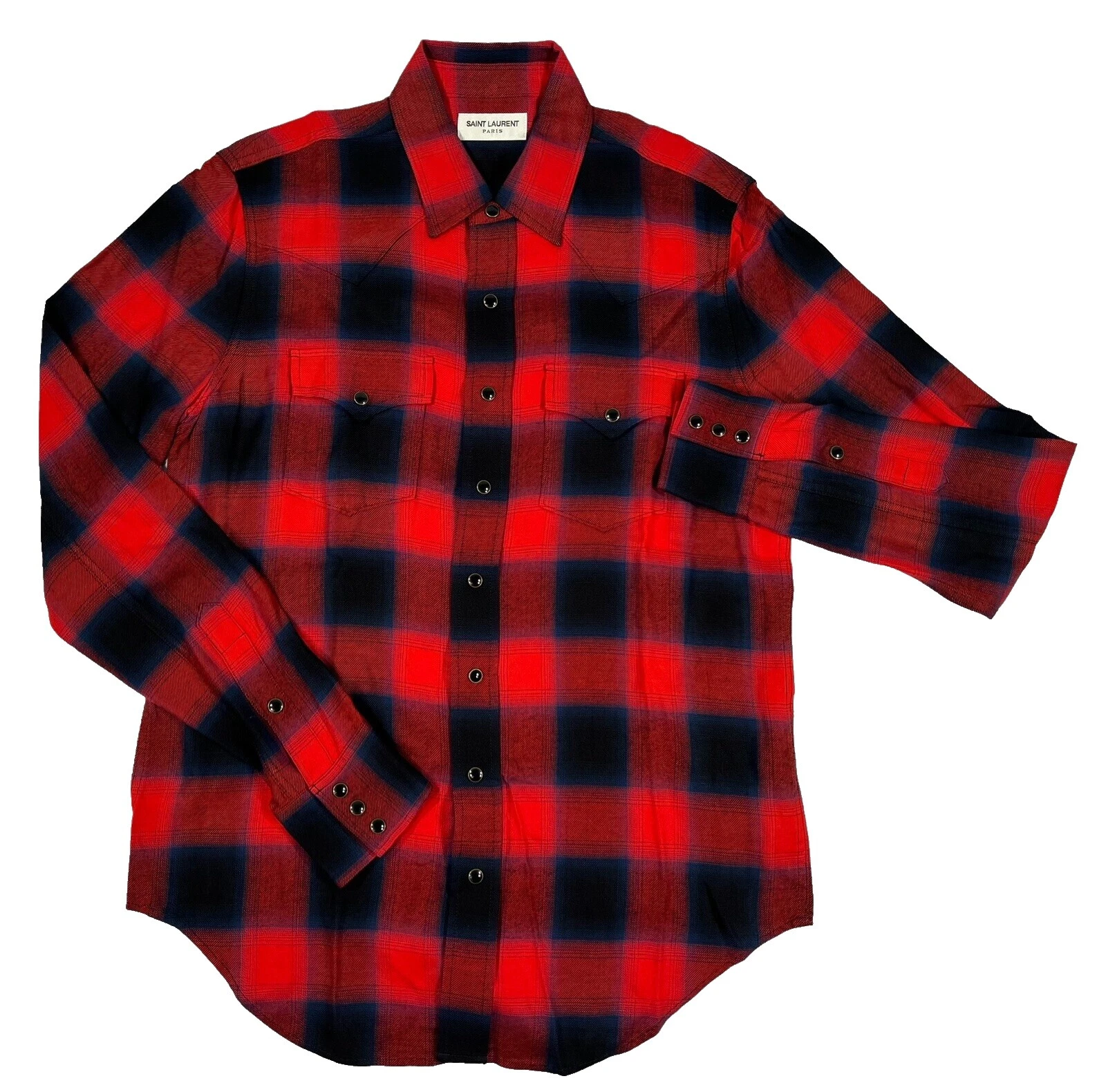 Botón informal negro Saint Laurent-Down Shirts for Men