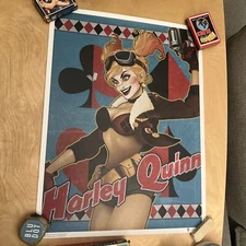 Quantum Mechanix DC Bombshells Harley Quinn 18 x 24 Art Print by Ant Lucia MINT