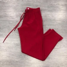 Betabrand Women’s S SoHo Red Joggers Skinny-Leg Ponte Knit Stretch Elastic Waist