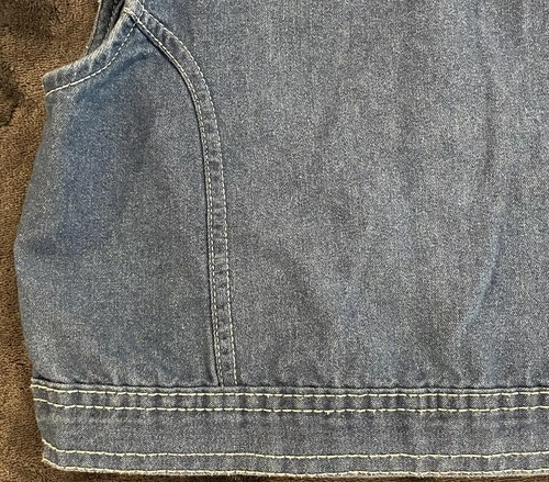 U.S. Polo Assn Denim Blue Jean Vest Button Pink Logo Collar Girls Size 8-10 - Picture 14 of 20