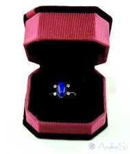 Elena Gilbert Daylight Vampir Ring -  925er Silber geschwärzt mit Lapislazuli