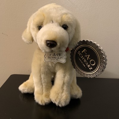 FAO Schwarz Tan Golden Retriever Lab Puppy Plush Stuffed Dog Beanie NEW! | eBay