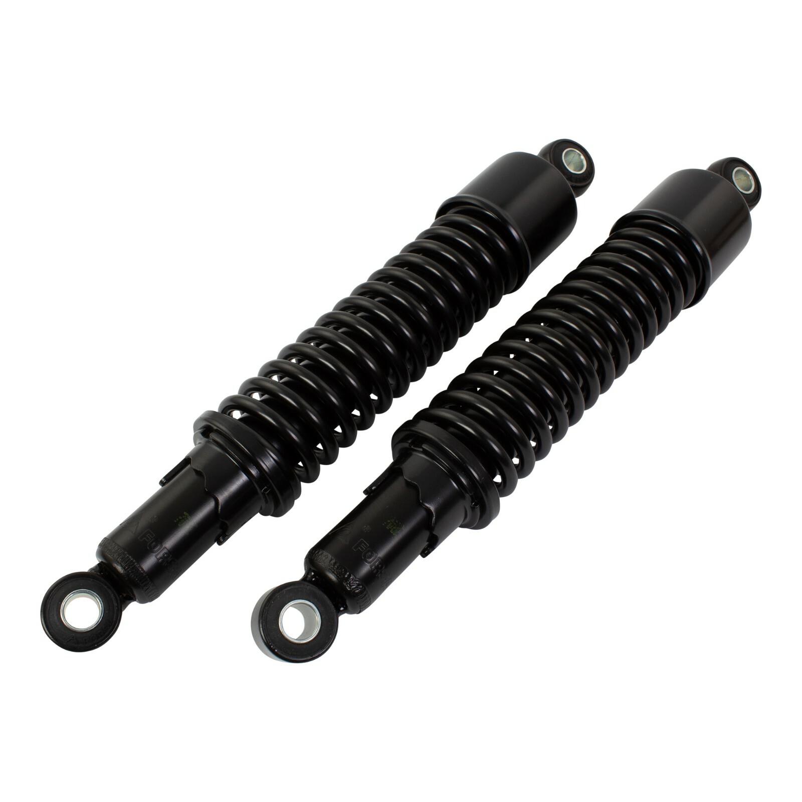 320MM EYE TO EYE FITTING TWIN SHOCKS SHOCK ABSORBERS WITH BUSHES BLACK