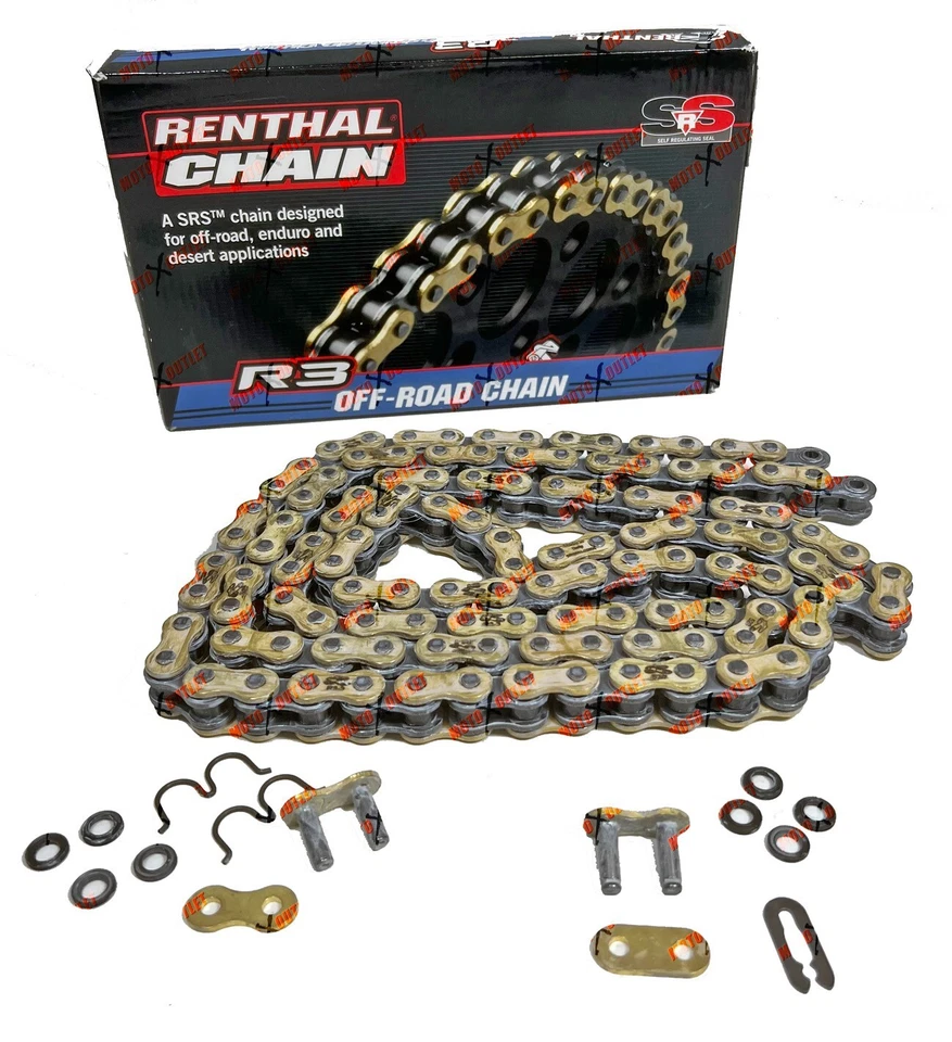 Cadena para moto de cross Renthal SRS 520 R3-3 anillo O/X 120 eslabones CRF KX YZ SXF SX C416 Foto 2 de 4