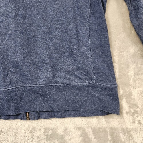 French Connection Mens Size M BLUE Knit COTTON JERSEY ZIP UP Hoodie Jacket POUCH - Foto 12 di 13