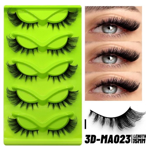 5 Pairs Cat Eye Lashes Faux Mink Eyelashes Winged End Elongated Eye New S2I7 - Foto 28 di 32