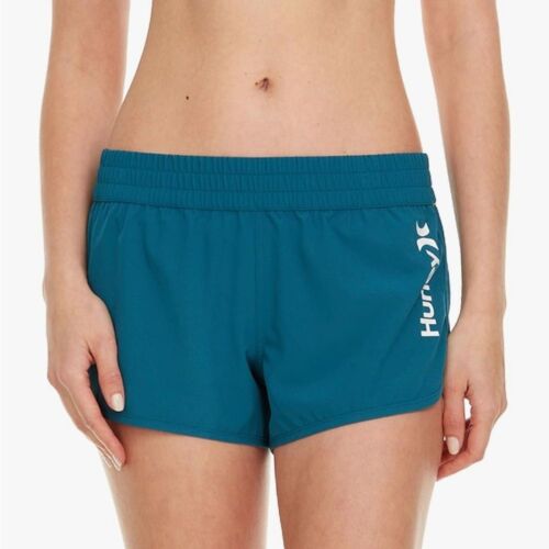 Neu mit Etikett Hurley 3" Badeboardshorts Damen Badeshorts türkis Größe L Strand Surfen Tasche - Bild 2 von 8