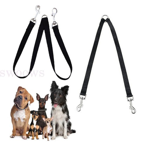 Duplex Double Dog Coupler Twin Dual Lead 2 Way Two Pet Dogs Walking Safety Leash - Picture 8 of 30