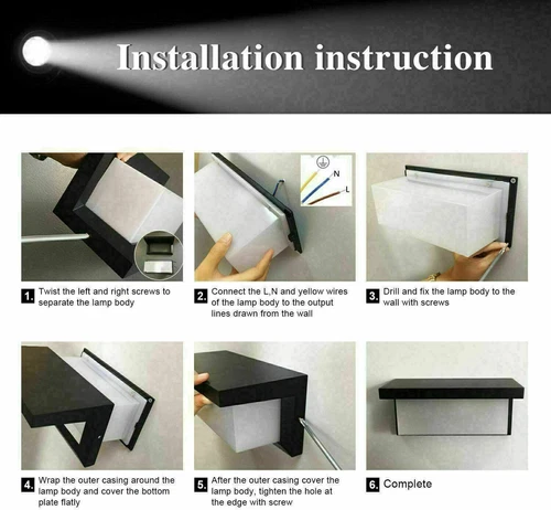 18W LED Aussenleuchte Wandleuchte mit Bewegungsmelder Wandleuchte Außenlampe Gbx - Imagen 15 de 15