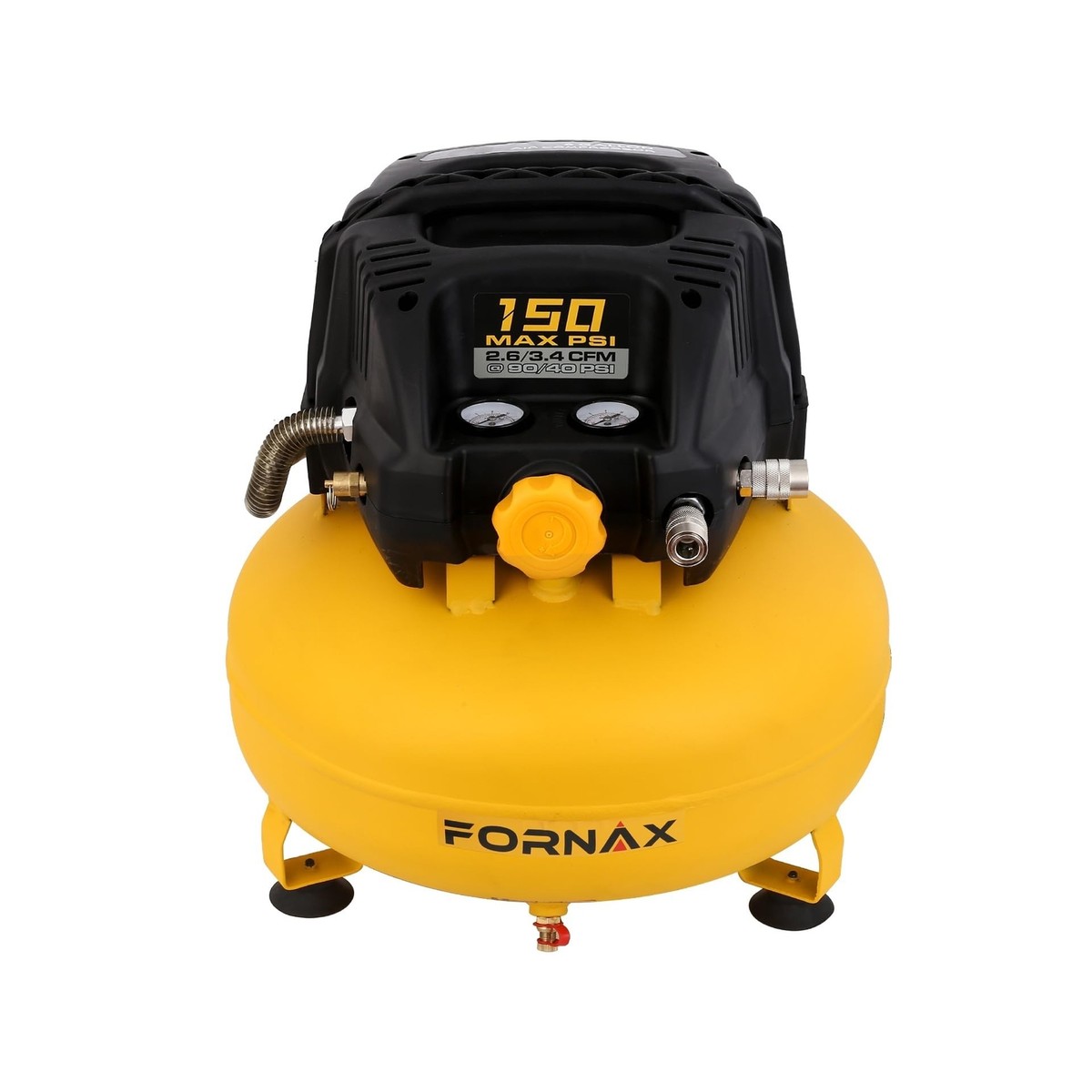 FORNAX Pancake Air Compressor with two couplers, 6 Gallon Portable