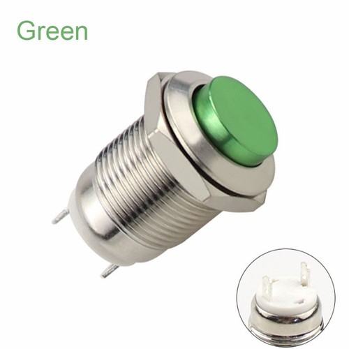 High Round 250V Waterproof Momentary Push Button Switch 12mm Metal - Picture 9 of 12